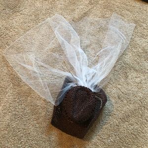 Bachelorette cowboy hat with veil